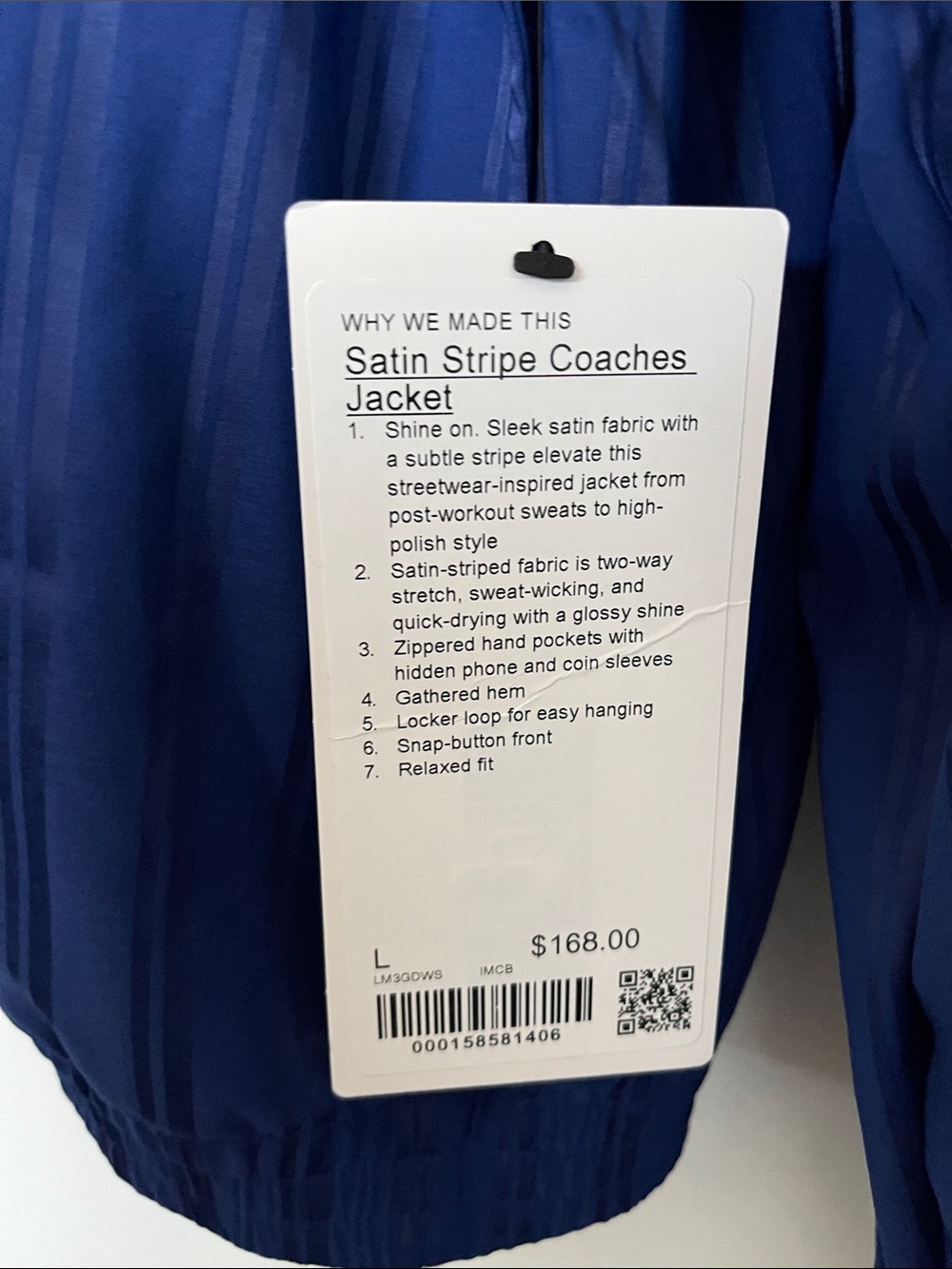 lululemon Satin Stripe Coaches Men’s Jacket Size L - Picture 7 of 10